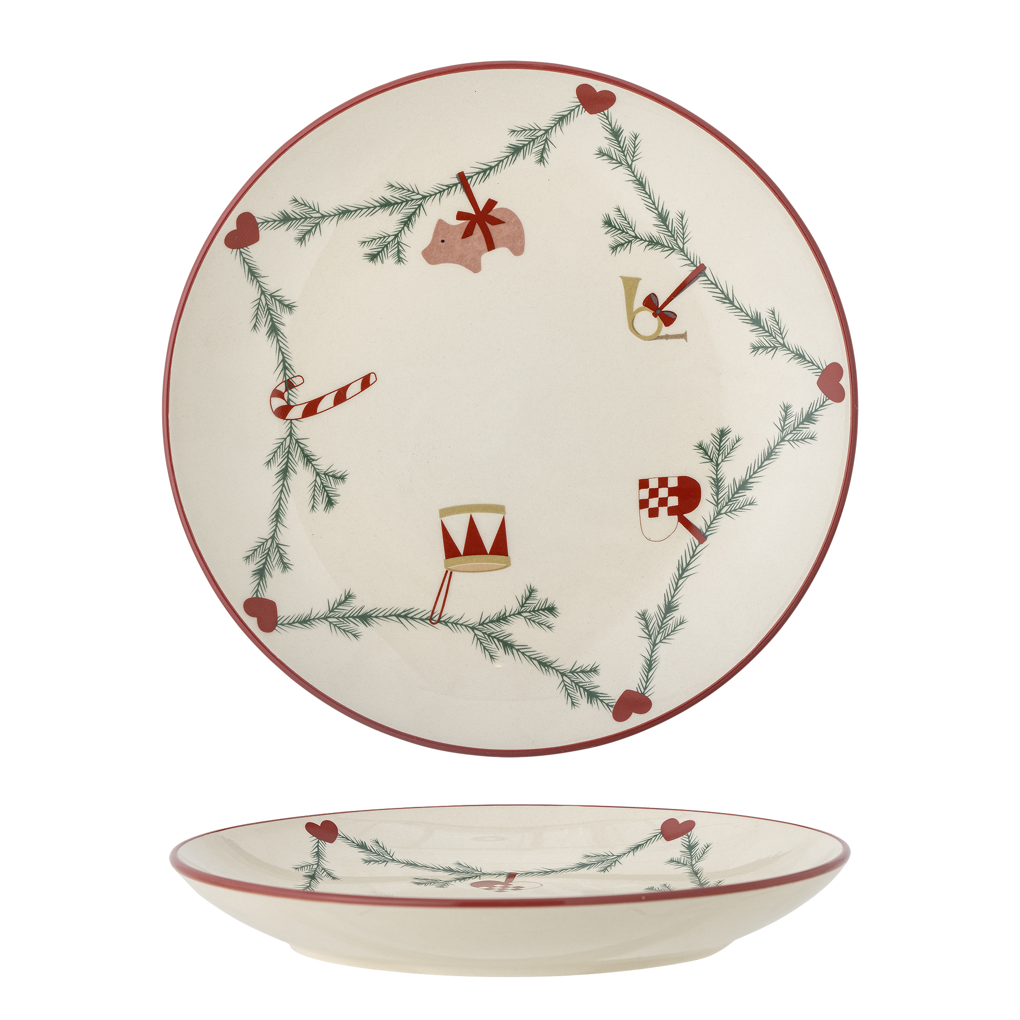 Bloomingville - Yule Tallerken, Natur, Stentøj, D25,5xH3 cm