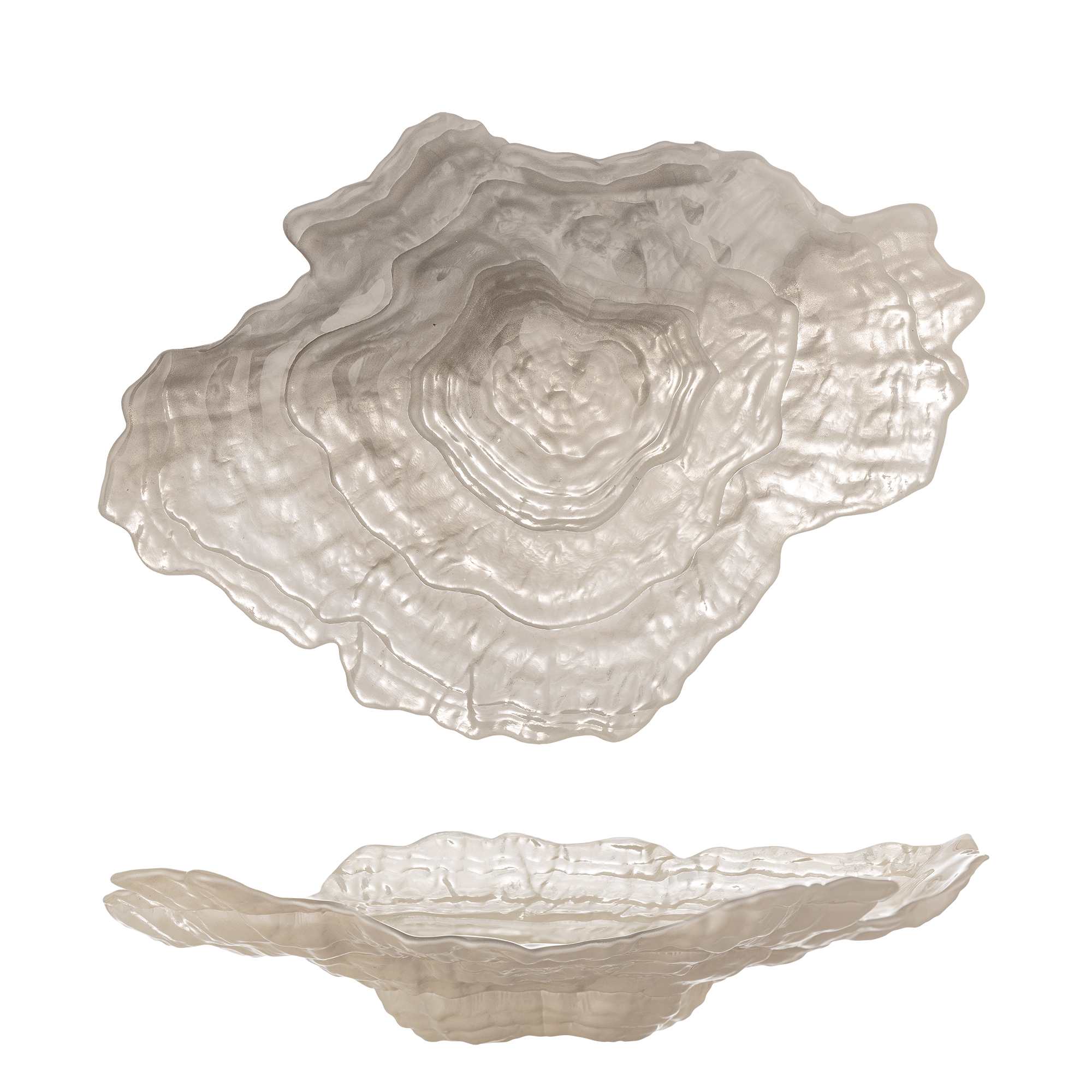 Bloomingville - Aiku Skål, Natur, Glas, L38xH7xW29 cm