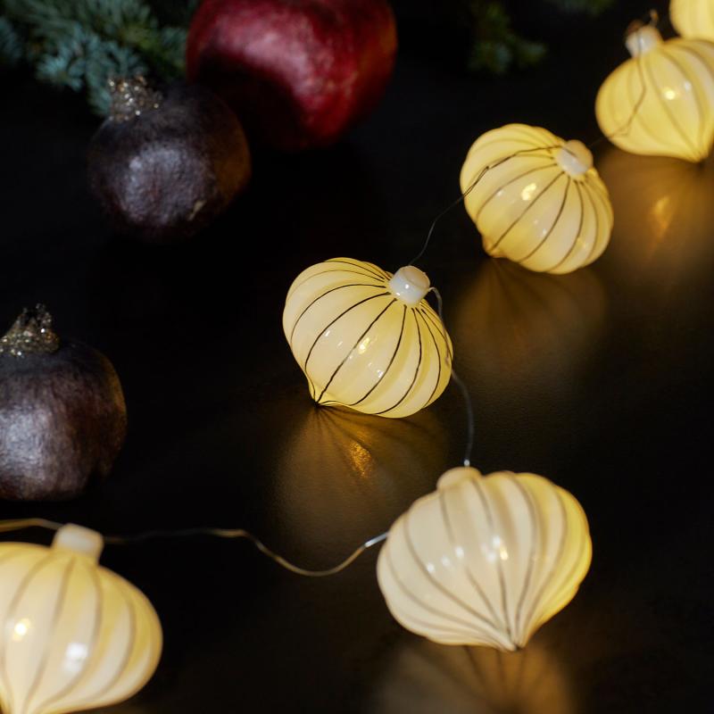 Sirius Vilma Guirlande, Hvid/Guld, 1,03 m + 25 cm