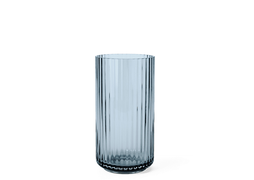 Lyngby Vase H20.5 cm midnight blue mundblæst glas