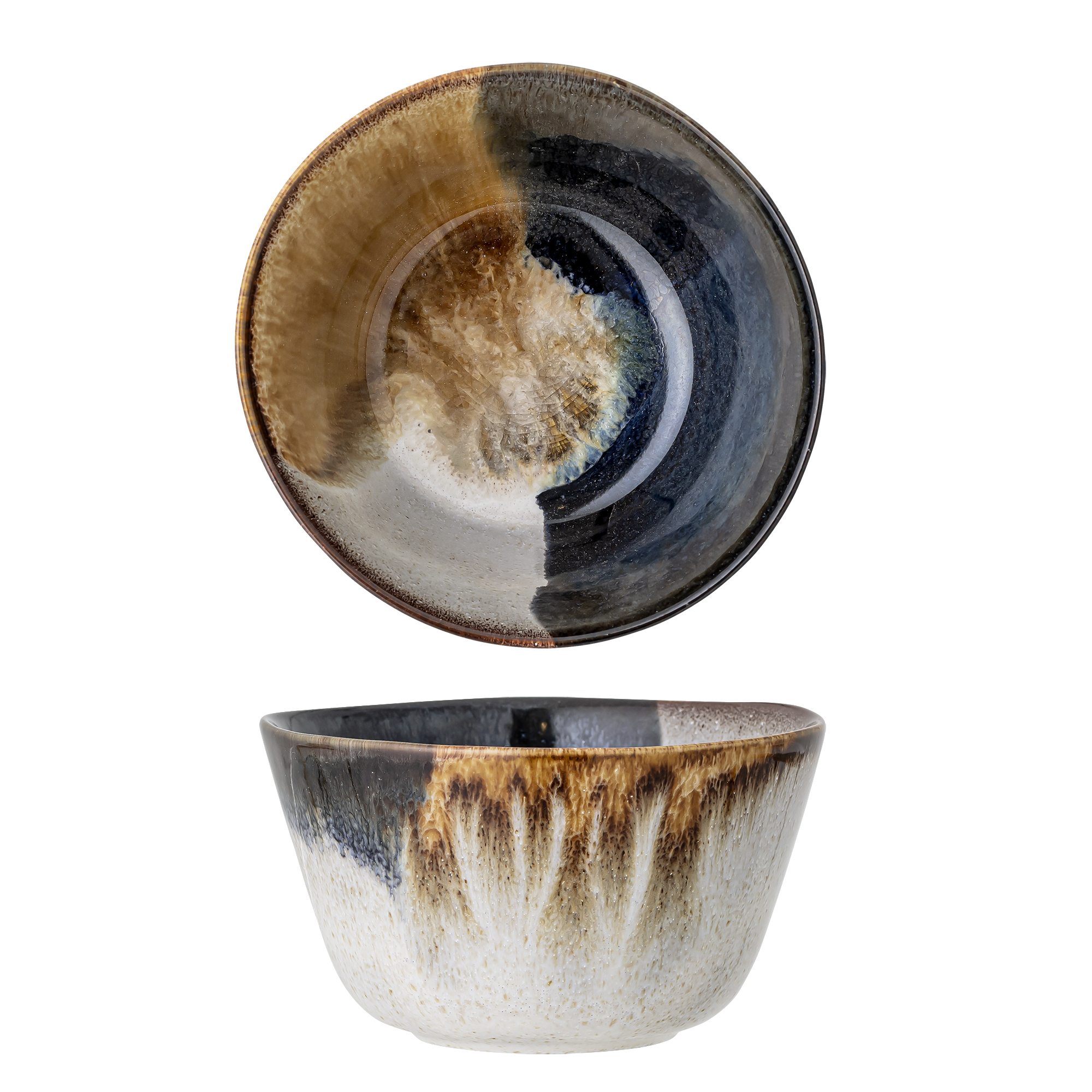 Bloomingville - Jules Skål, Blå, Stentøj, D15,5xH8,5 cm billede