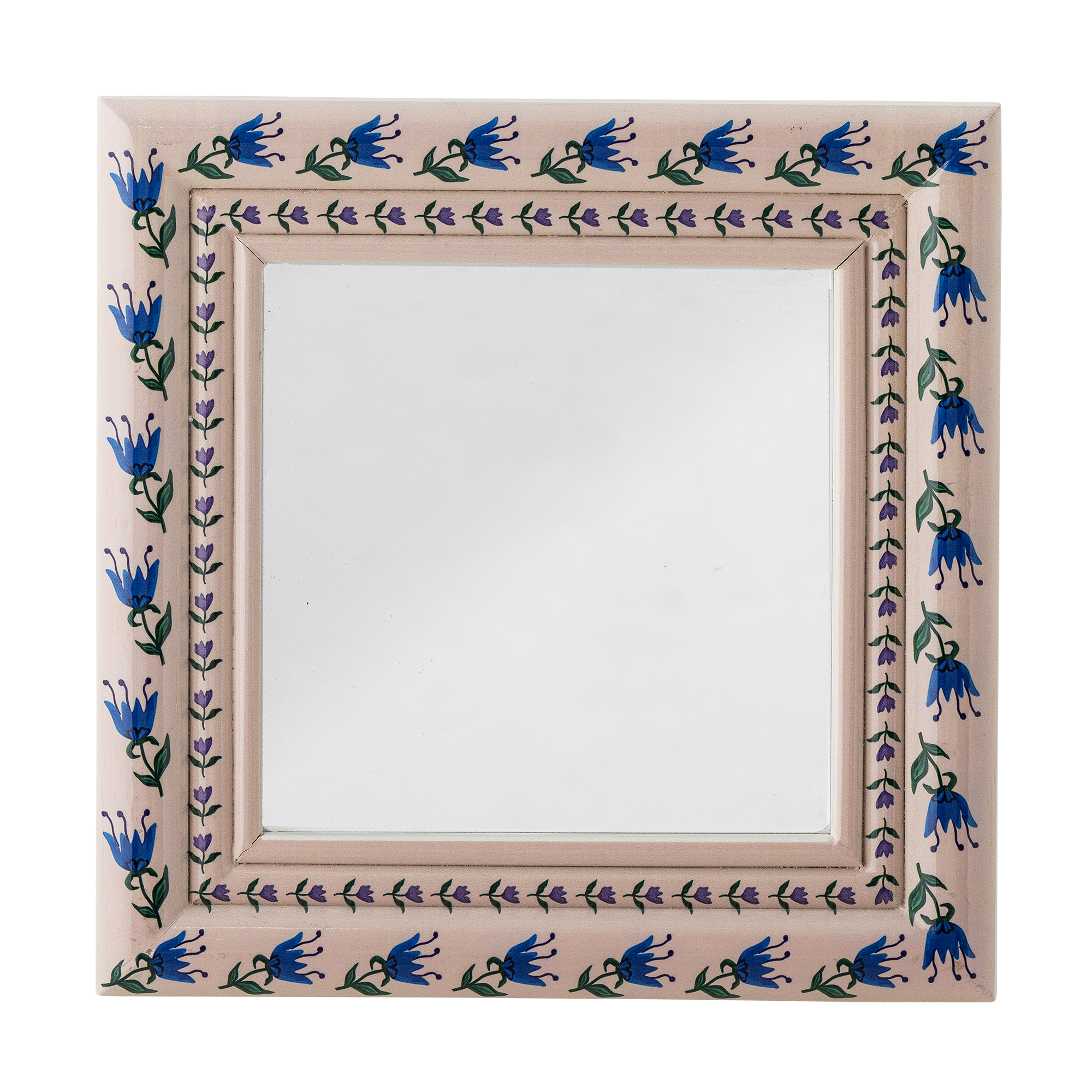 Bloomingville - Badia Vægspejl, Rosa, Fyrretræ, L30xH30xW2,5 cm billede