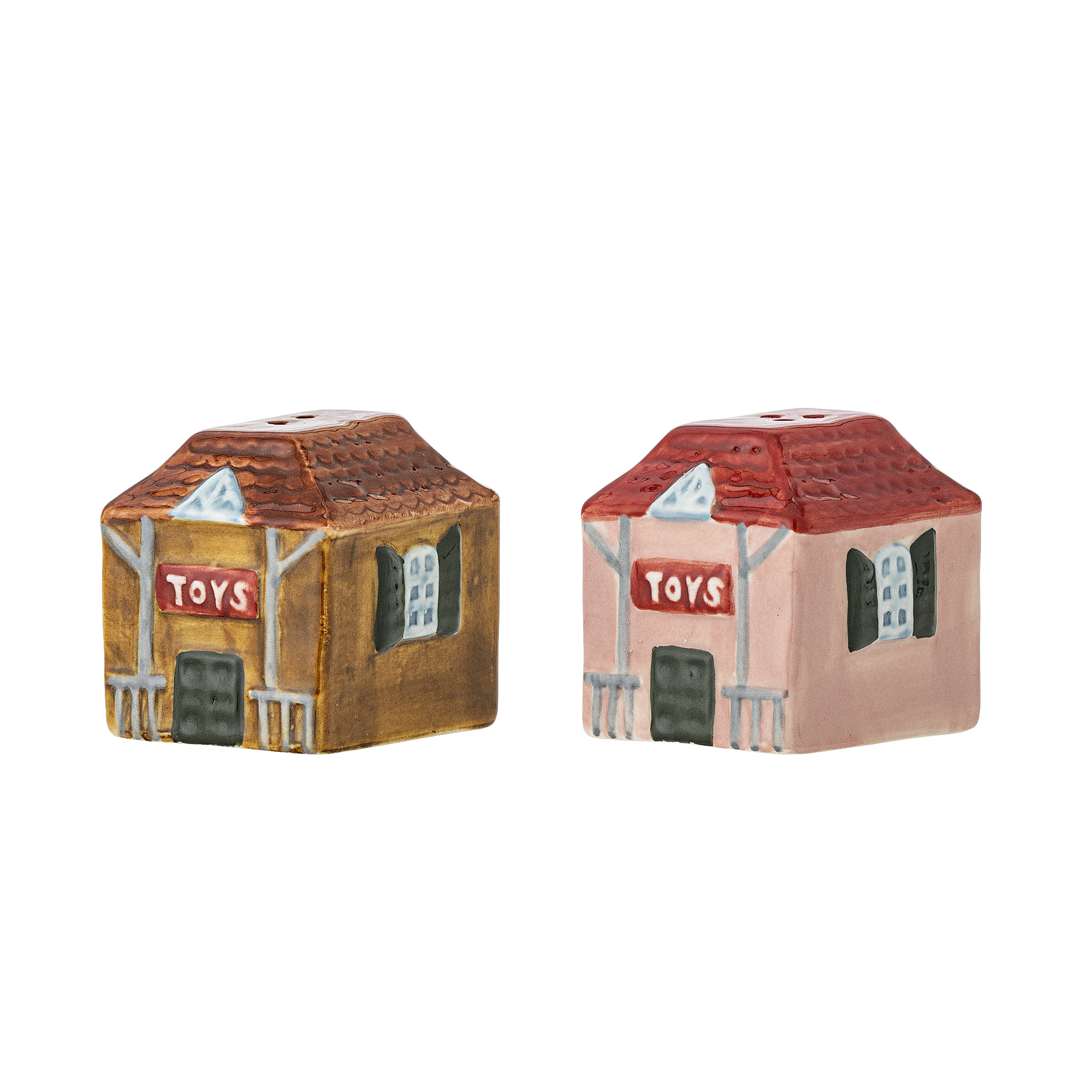 Bloomingville - Homey Salt & Pebersæt, Multifarvet, Stentøj, L6xH6xW5 cm, Set of 2
