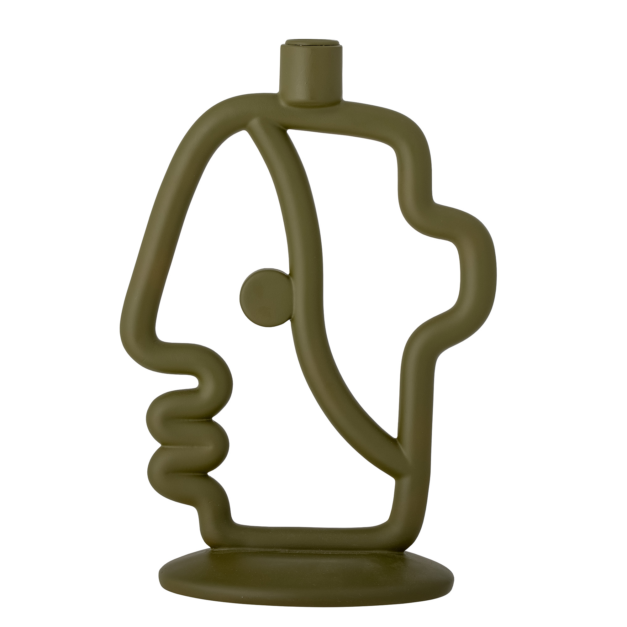 Bloomingville - Flavie Lysestage, Grøn, Polyresin, L19xH30xW12,5 cm billede