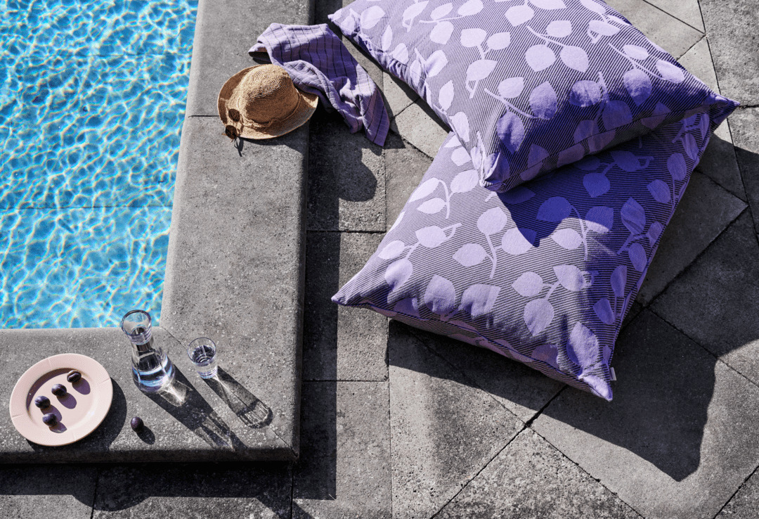 Rosendahl Textiles Outdoor Natura Pallehynde 120x8x80 cm lavendel/grøn