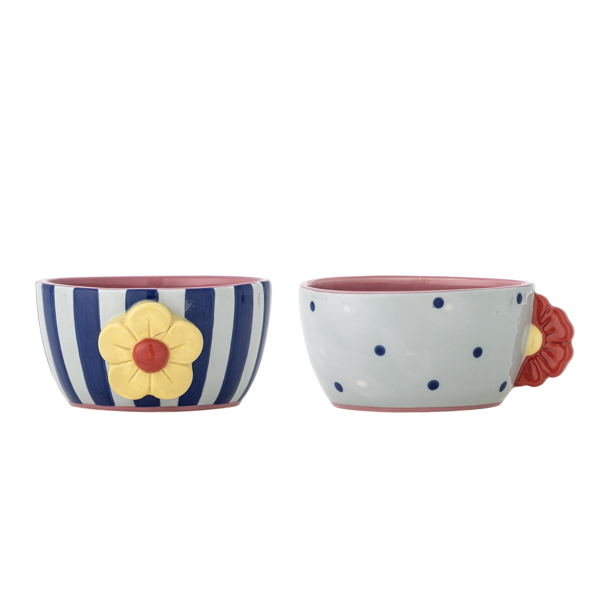 Bloomingville - Haisy Skål, Multifarvet, Stentøj, D12xH6,5 cm, Set of 2