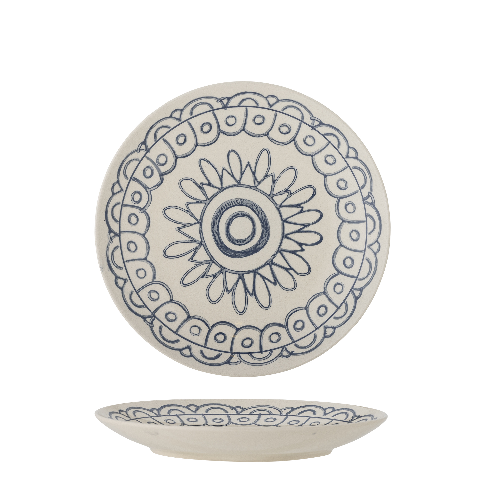 Bloomingville - Maple Tallerken, Blå, Stentøj, D20xH3 cm