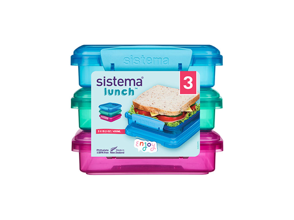 Sistema -  Sandwich Box 3 Pack 450ml