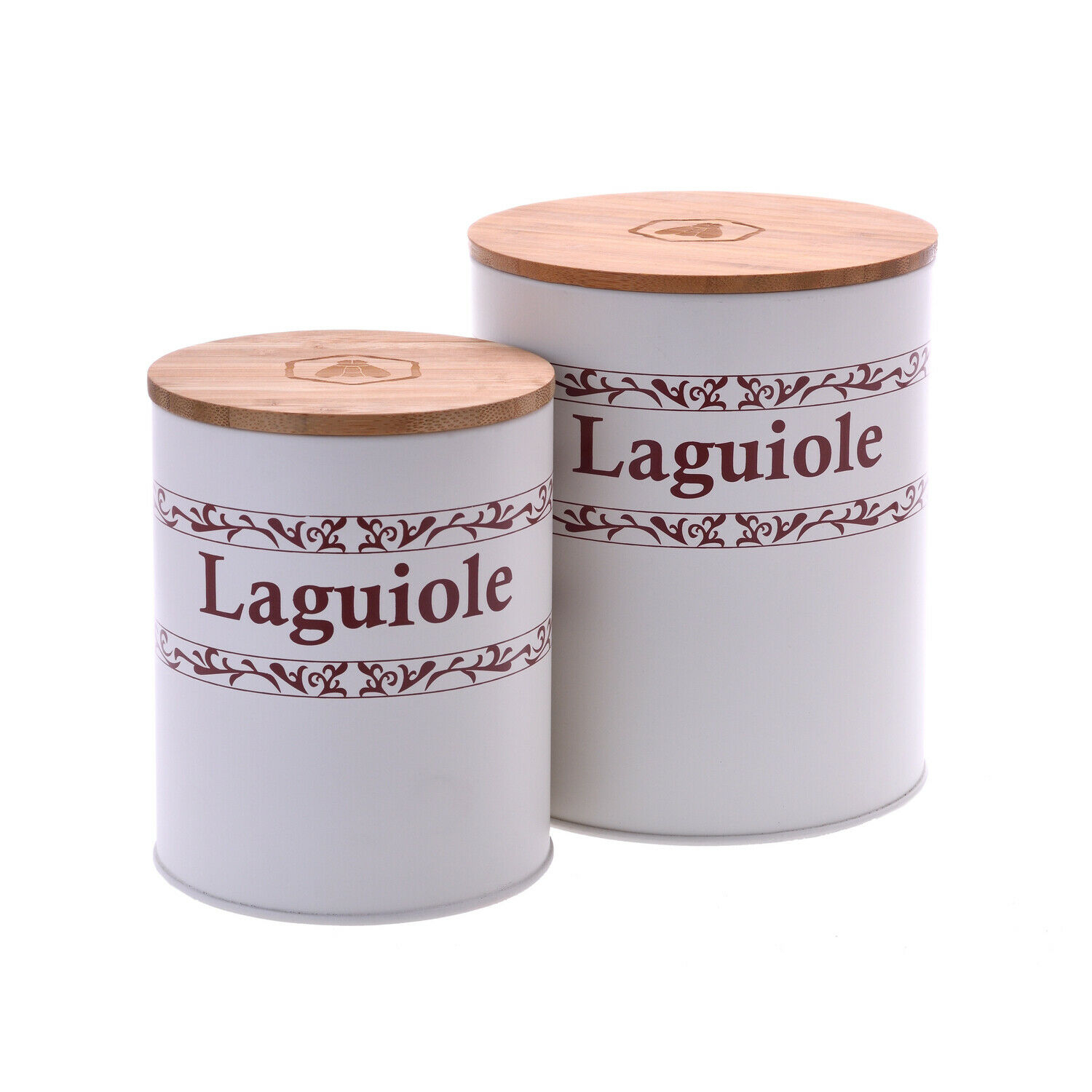 Laguiole sæt med 2 opbevaringskrukker med bambuslåg