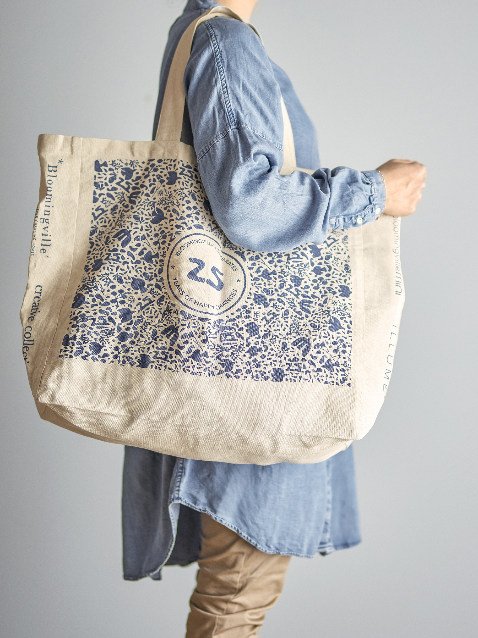 Anniversary Indkøbspose, Multifarvet, Bomuld OEKO-TEX®, L46xH40xW16 cm, Handle H27 cm