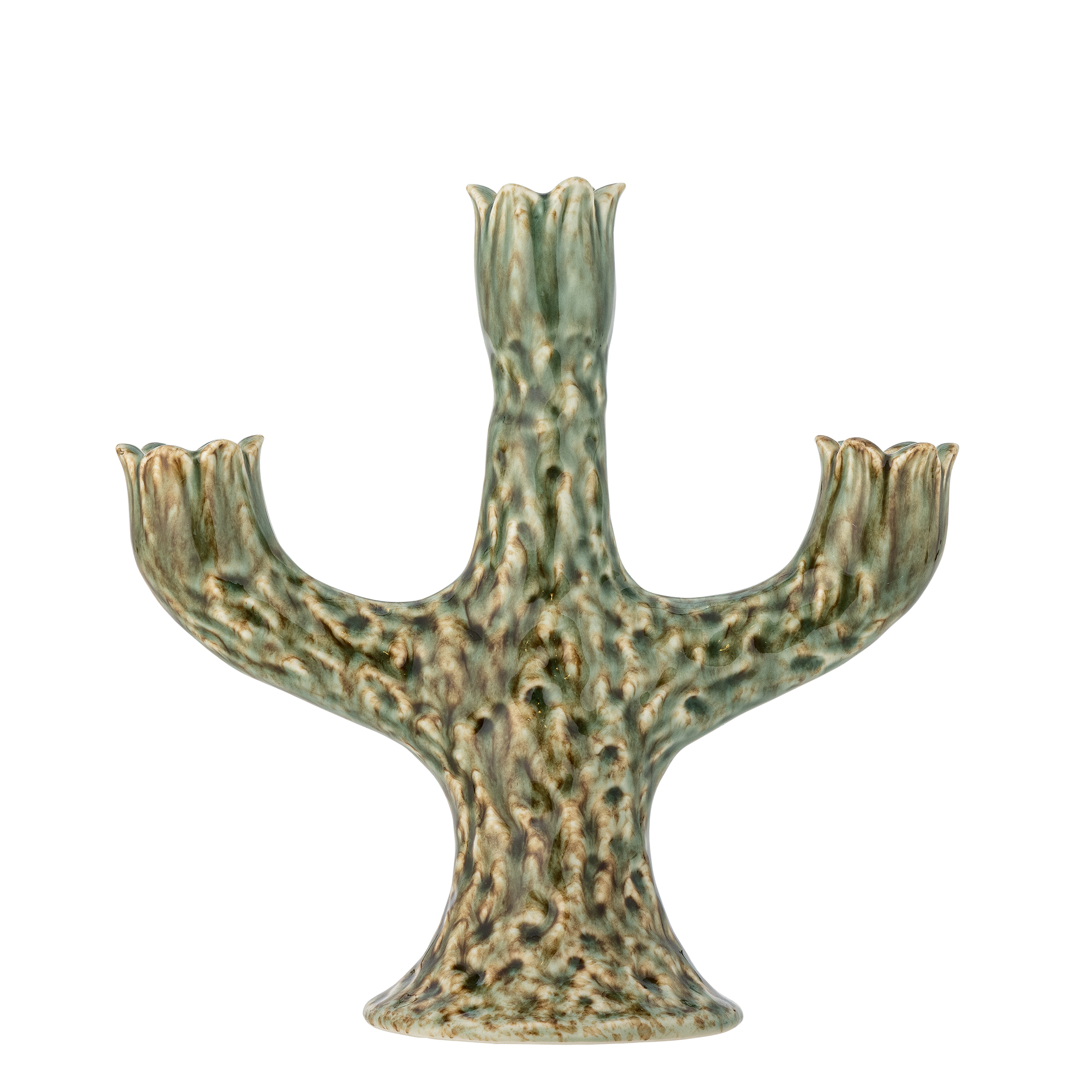 Bloomingville - Cyrill Lysestage, Grøn, Stentøj, L21xH21xW10 cm