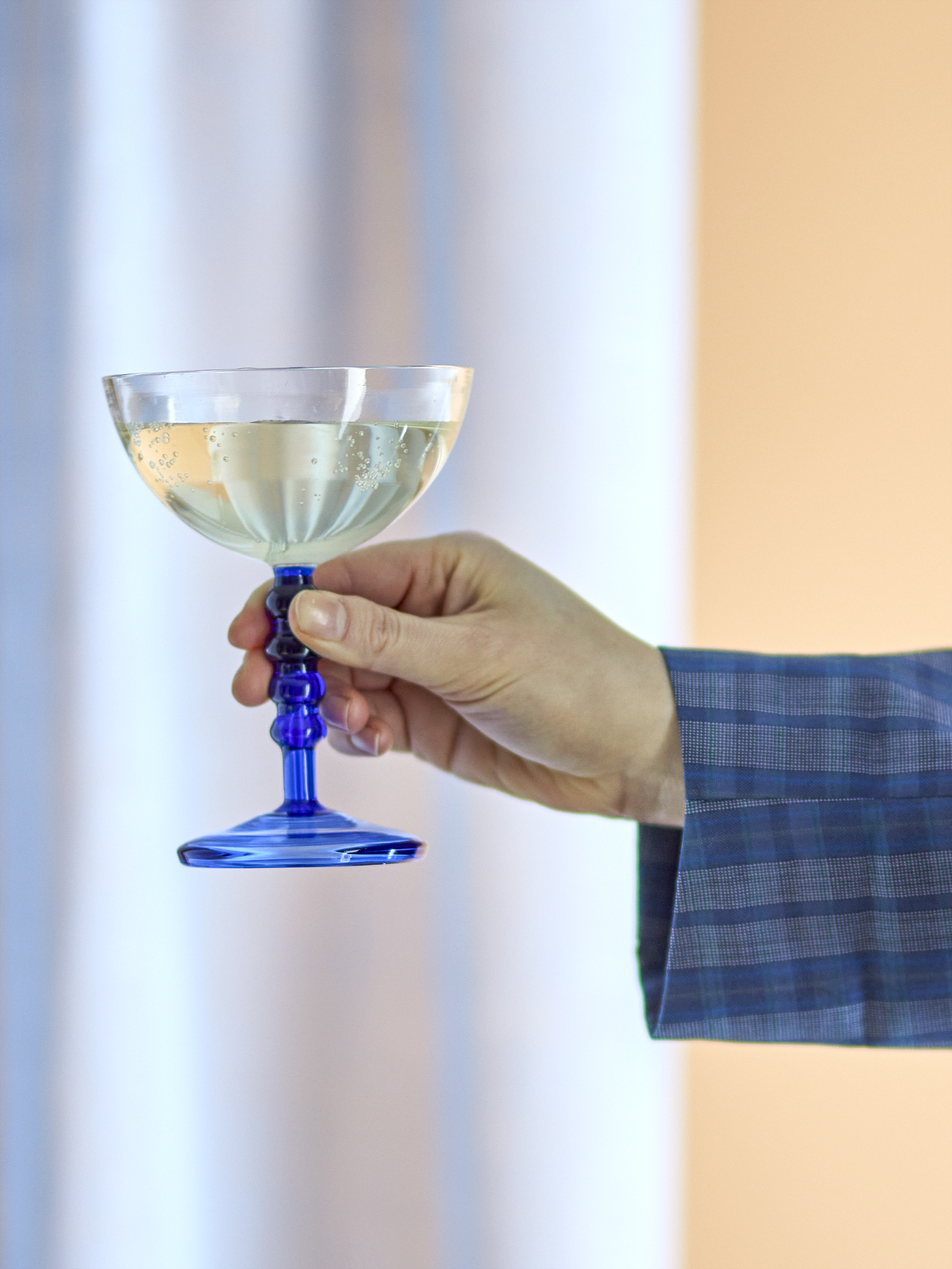 Noemi Cocktailglas, Blå, Glas, D11xH14,5 cm