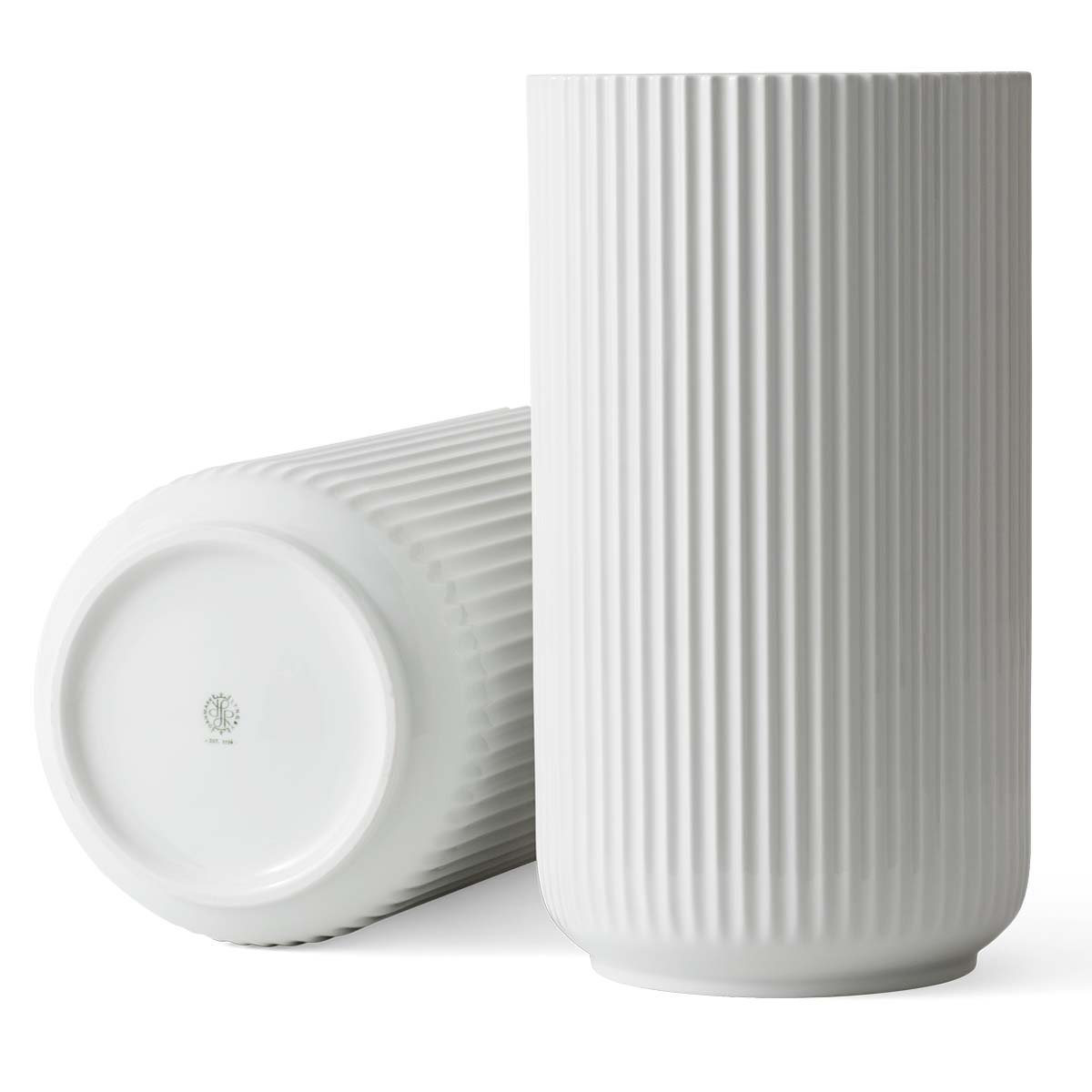 Lyngbyvase H38 hvid porcelæn