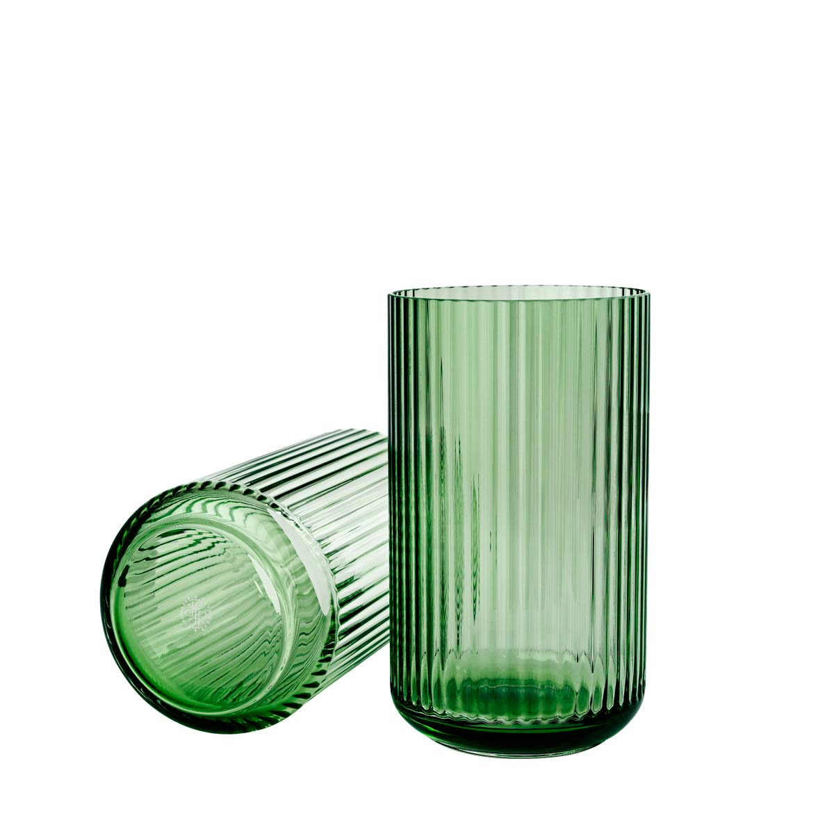Lyngbyvase H25 copenhagen green mundblæst glas