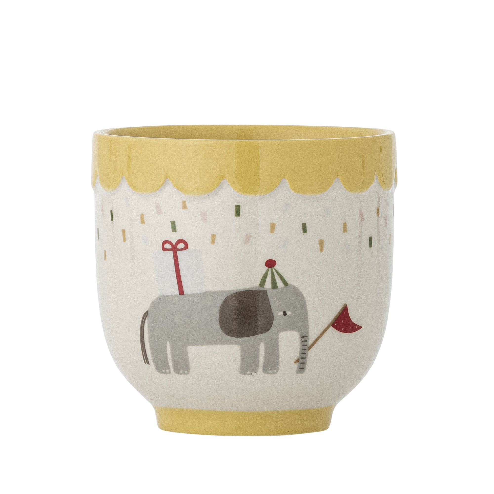 Bloomingville - Celebrate Kop, Gul, Stentøj, D7,5xH7,5 cm billede