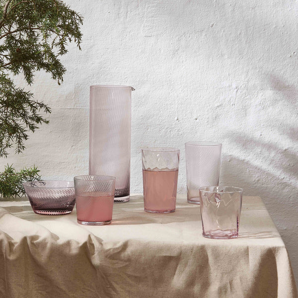 RAW Unique optic høj vandglas 45 cl. pink