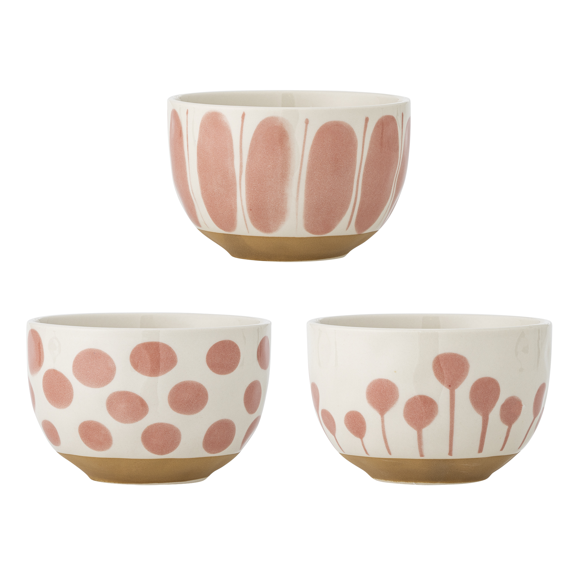 Bloomingville - Linora Skål, Rosa, Stentøj, D12,5xH8 cm, Set of 3 billede