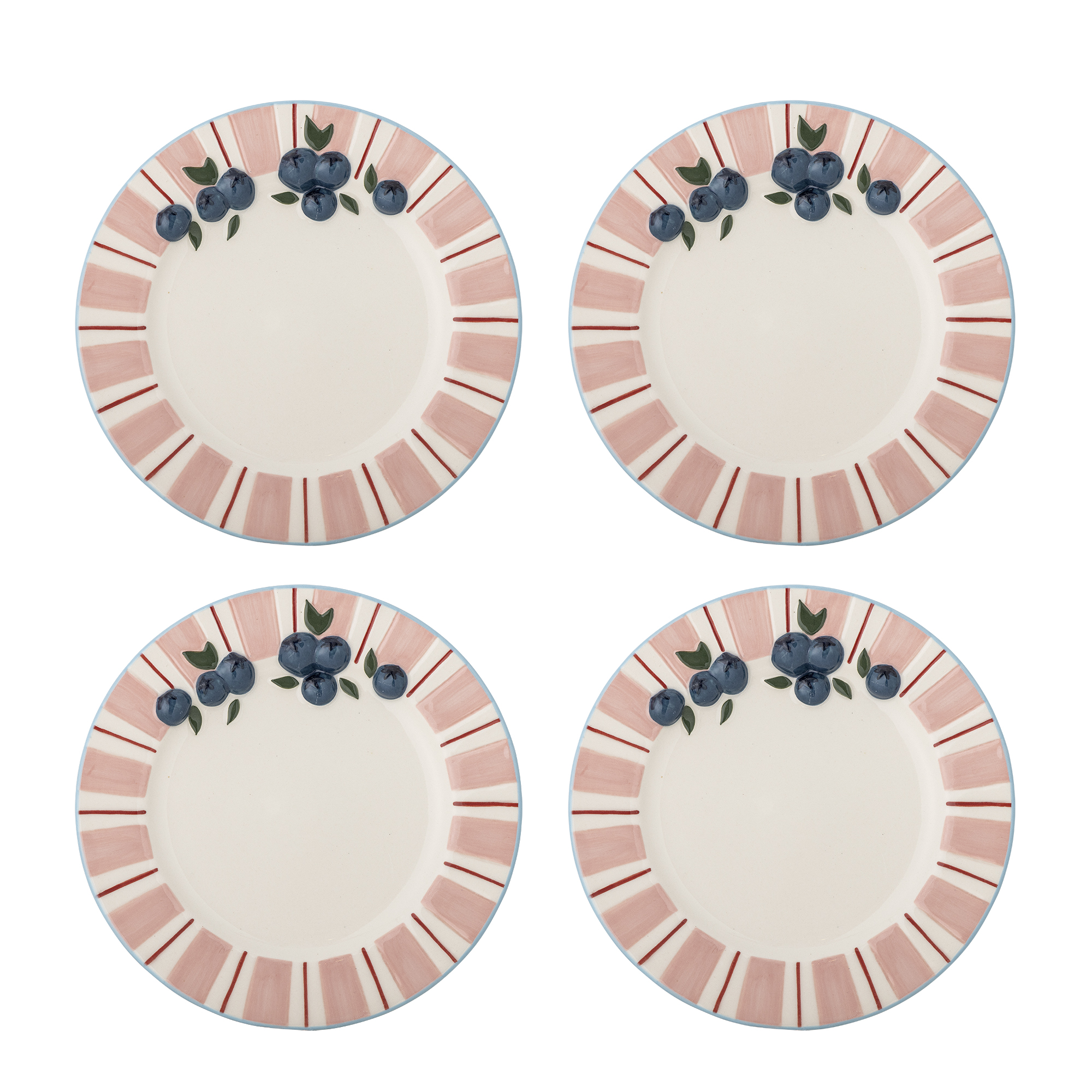 Bloomingville - Carry Tallerken, Rosa, Stentøj, D20,5xH2 cm, Set of 4 billede