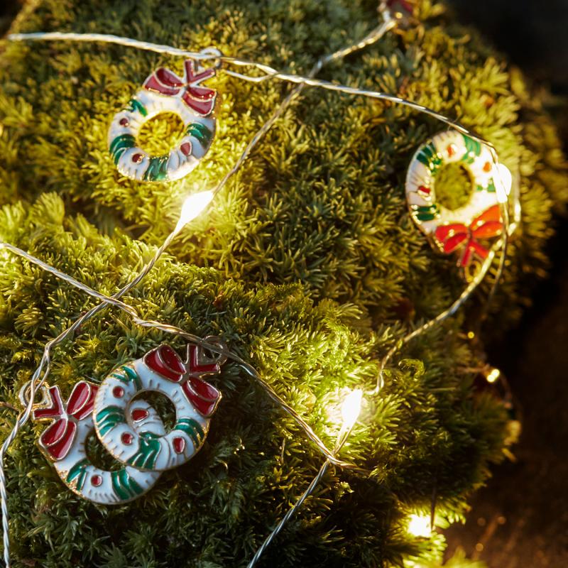 Sirius - Nille, Krans, Hvid/Rød/Grøn, L90+30 cm billede