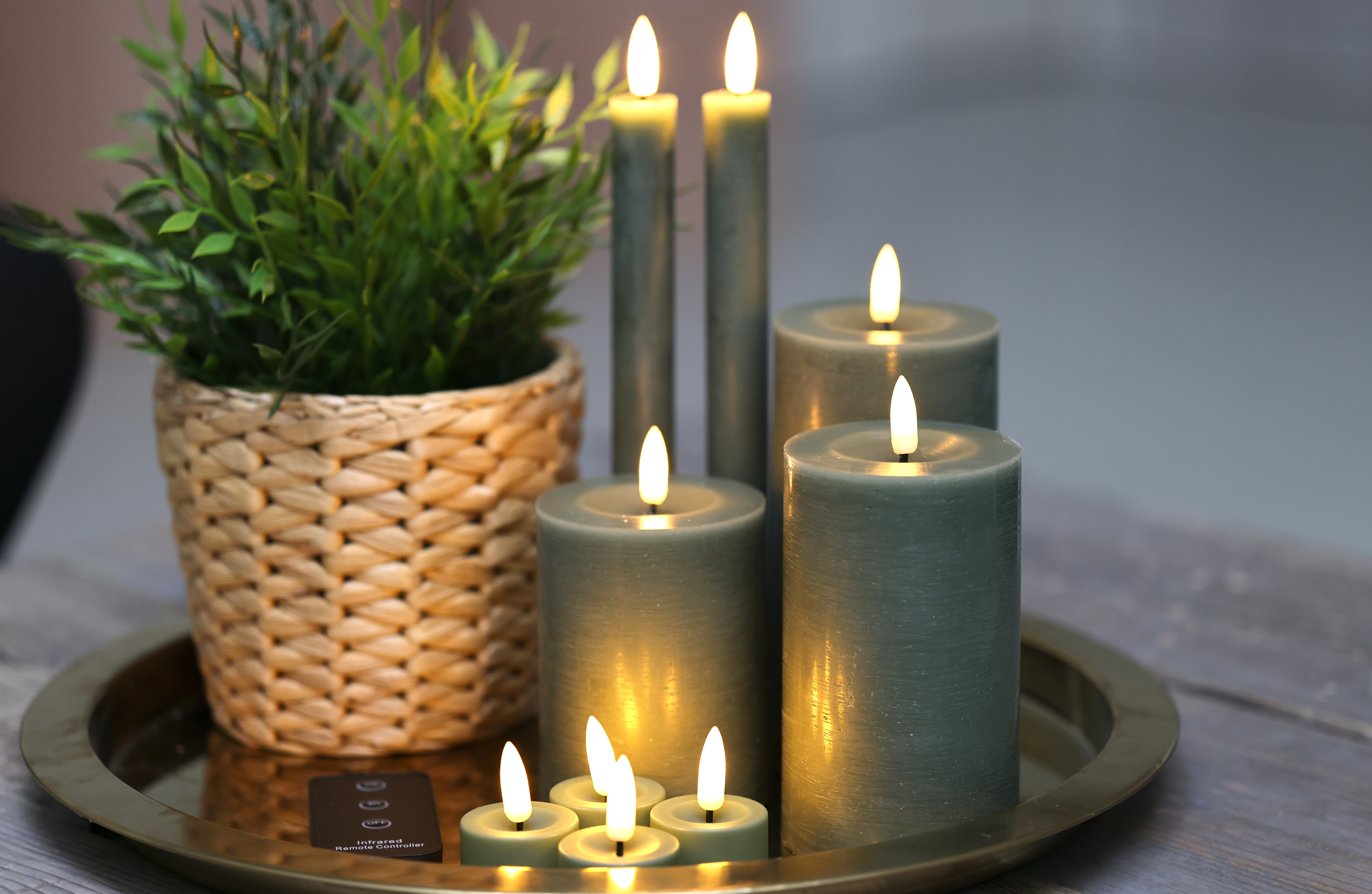 Skandi LED lys 10 Dele Sæt - Grøn, med fjernbetjening