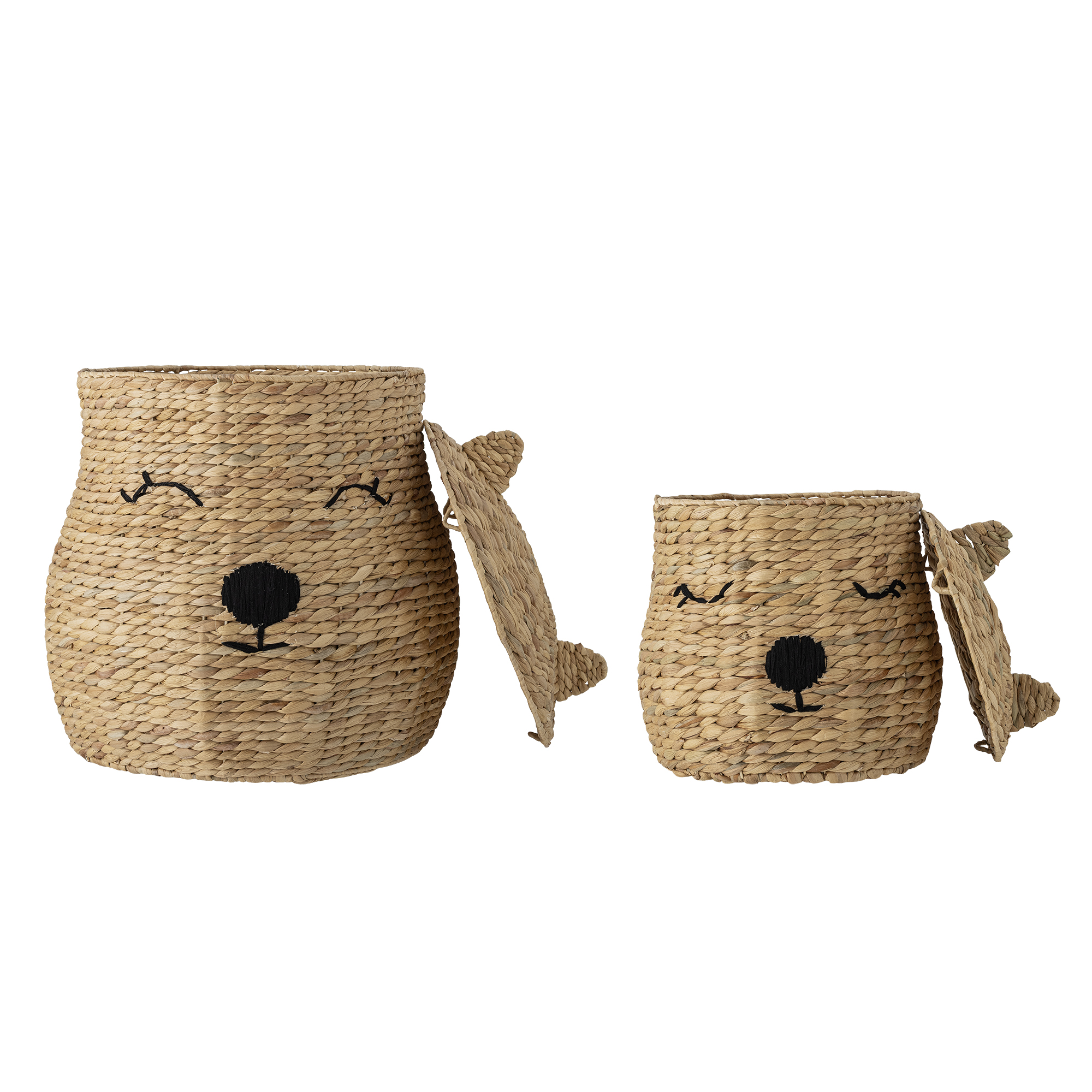 Berny Kurv m/låg, Natur, Vandhyacint, D46xH50 cm/D32xH43 cm, Set of 2