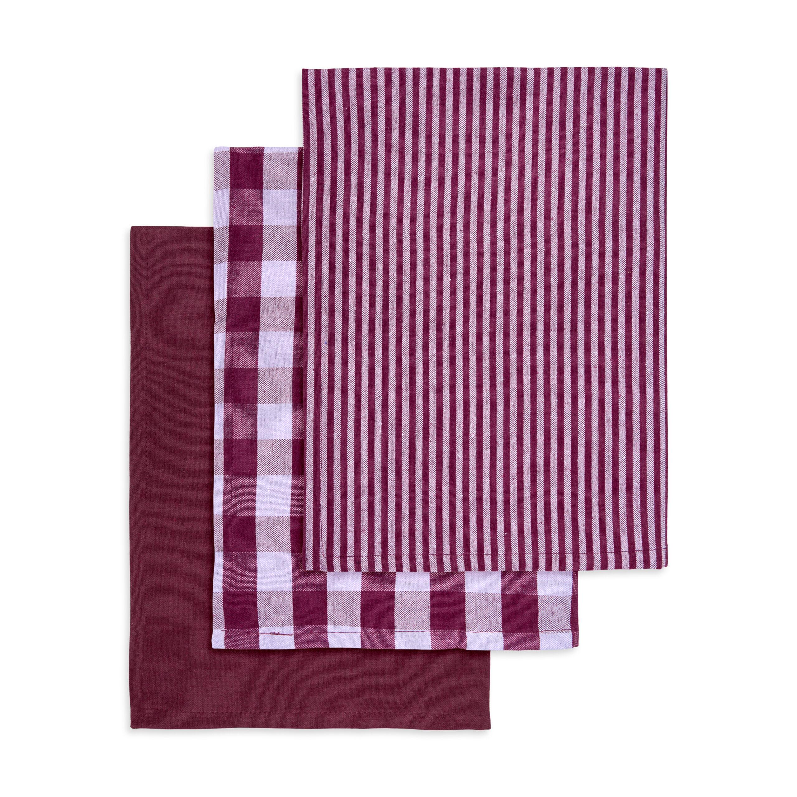 Engholm Textiles - Viskestykke 3-Pack Recycle 50X70 Cm Plum, Plum