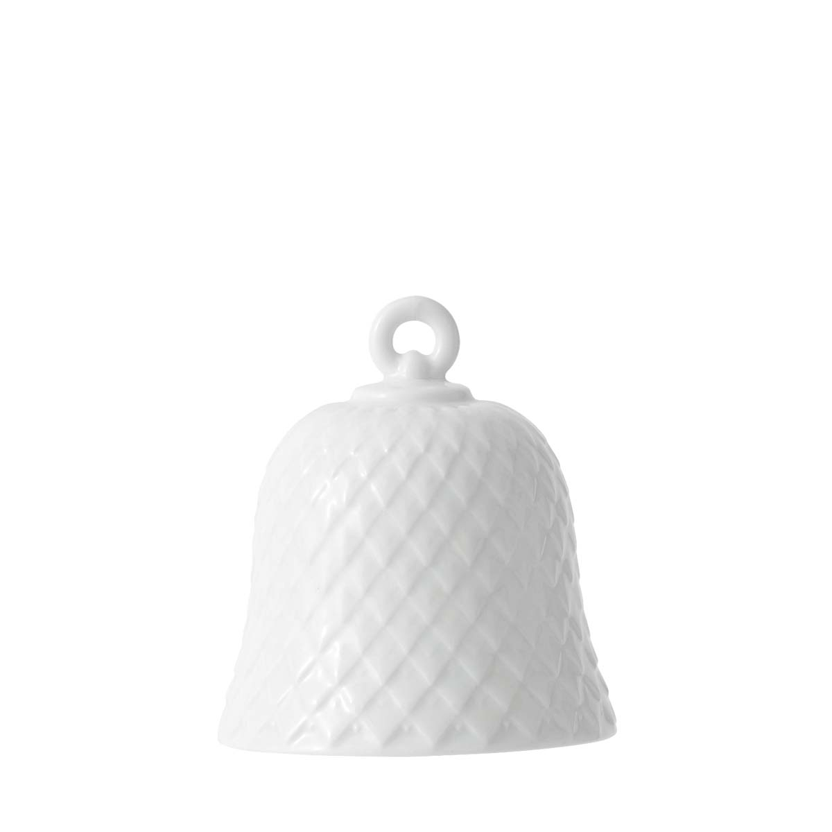 Rhombe Dekorationsklokke H7,5 hvid porcelæn*