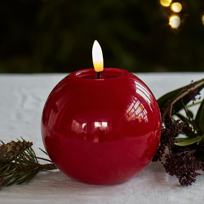 Sirius - Sille Lak Kugle, Ø10 x H9 cm Rød billede