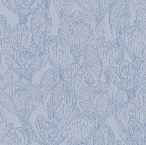 Engholm Textiles - Akryldug med antiskrid Flora Blå Notes by Susanne Schjerning - i metermål