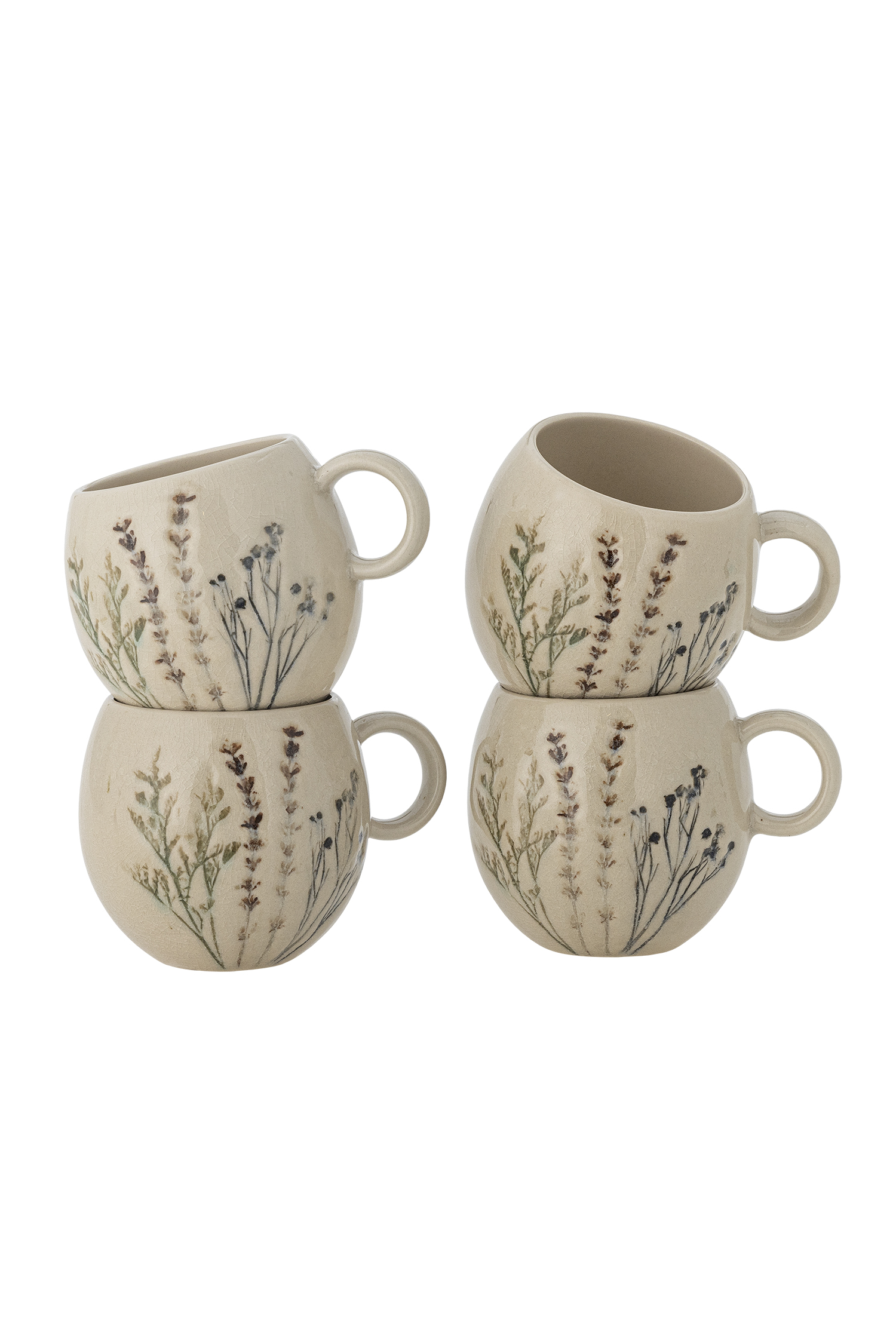 Bloomingville - Bea Kop, Multipak, Natur, Stentøj, D9,5xH8,5 cm, Set of 4 billede