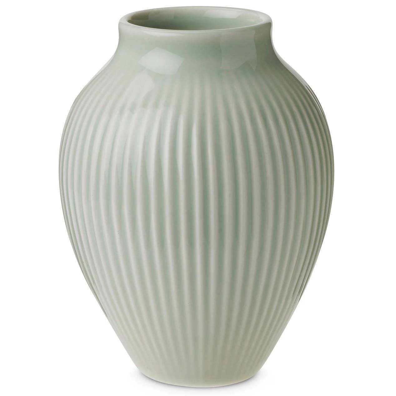 Billede af Knabstrup - , vase, riller mintgrøn, 20 cm