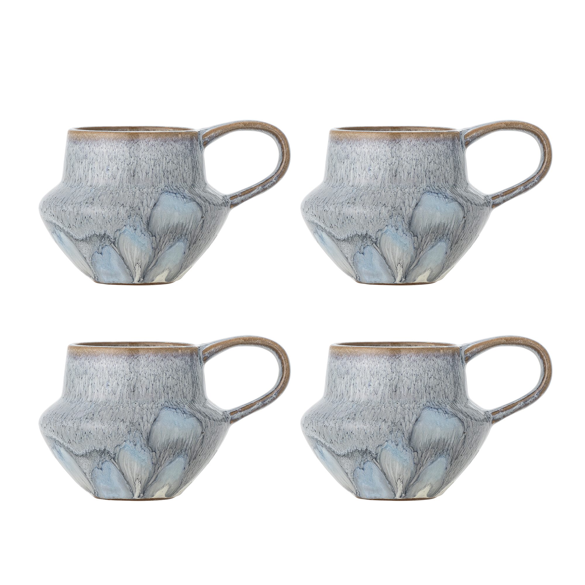 Bloomingville - Bessie Krus, Blå, Stentøj, D10xH9 cm, Set of 4