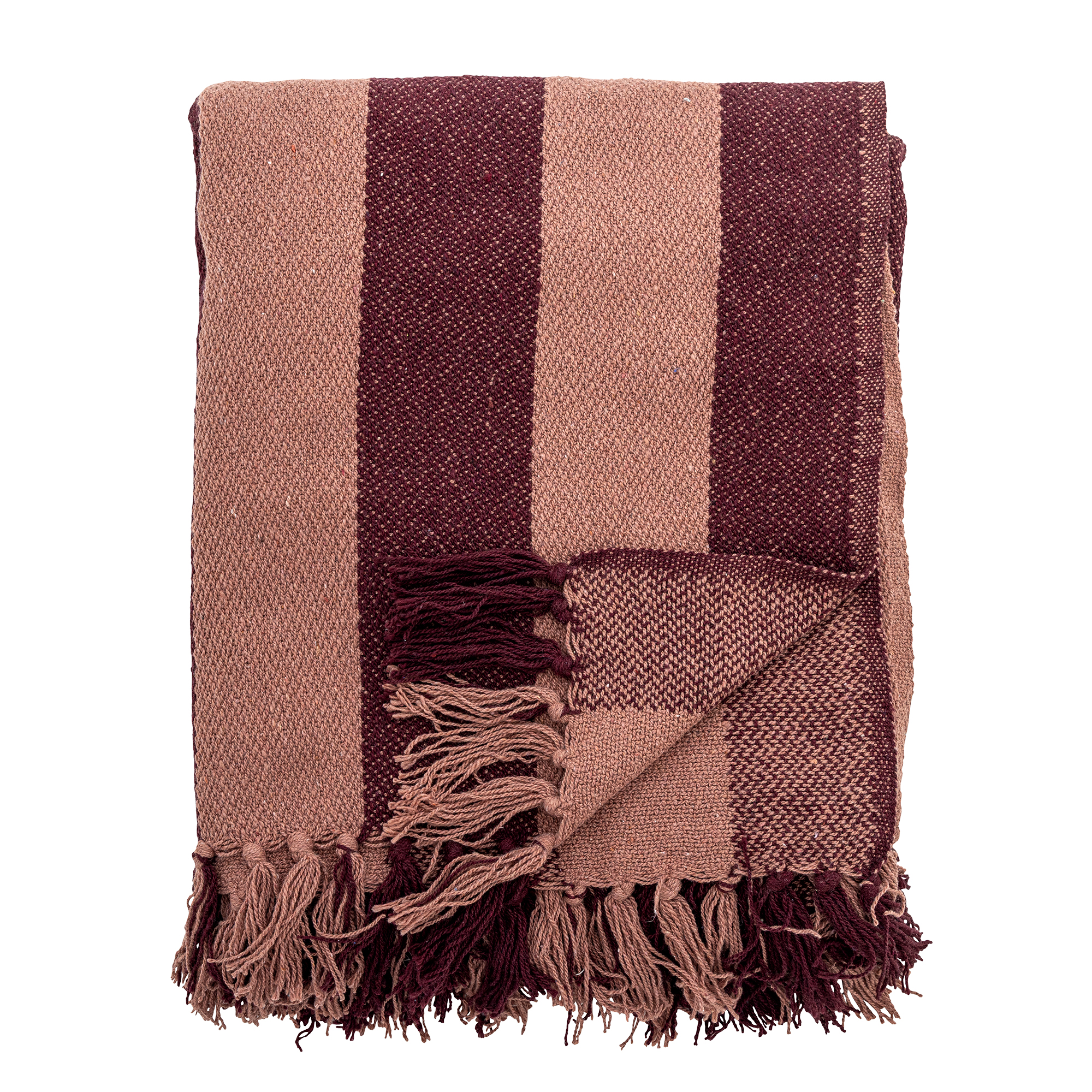 Bloomingville - Frello Plaid, Rød, Genanvendt Bomuld, L160xW130 cm