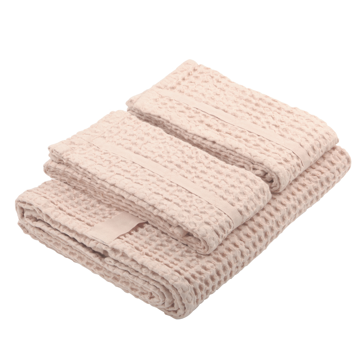 Big Waffle håndklæde GiftSet, Pale Rose