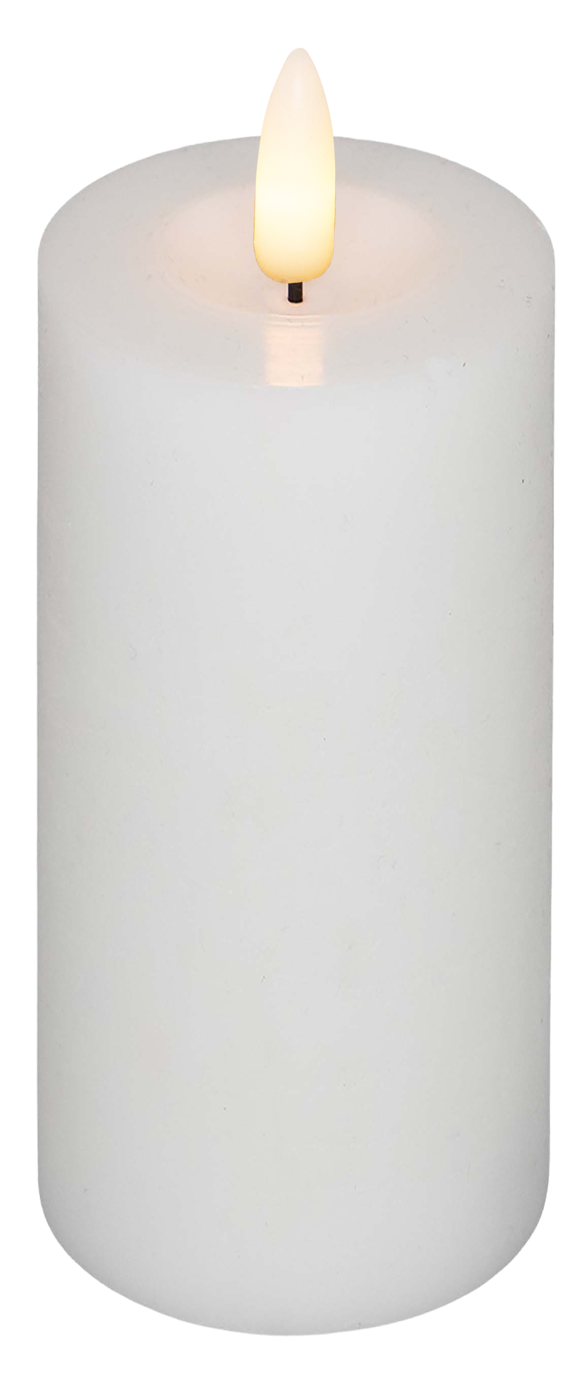 Skandi LED Bloklys Ø6 cm - Hvid - H15 cm