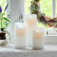 Sirius Sara Exclusive LED Vokslys Hvid - Ø 7,5 - H 15 cm