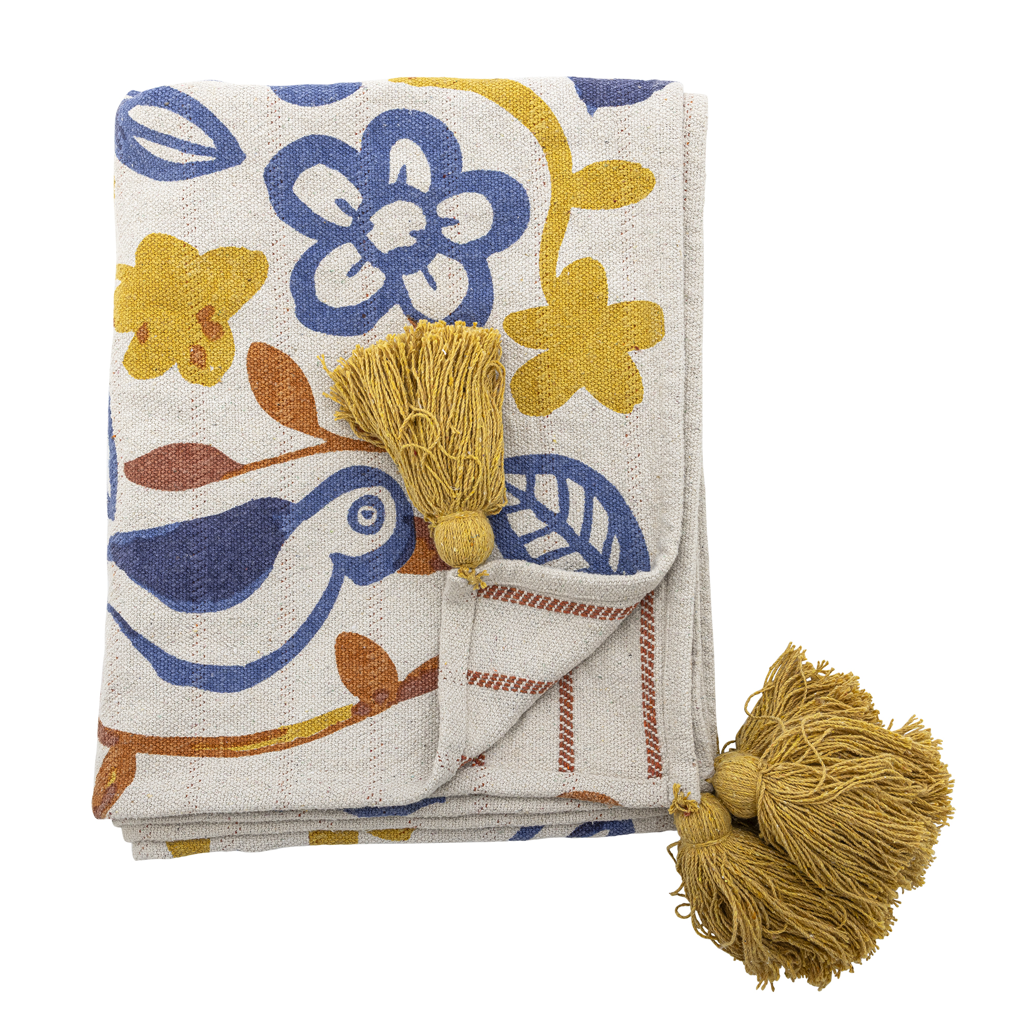 Bloomingville - Figuria Plaid, Multifarvet, Genanvendt Bomuld, L160xW130 cm