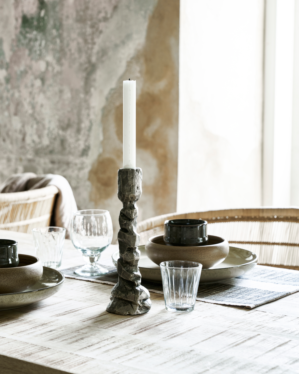 House Doctor - Lysestage, Raku, Antik sølv