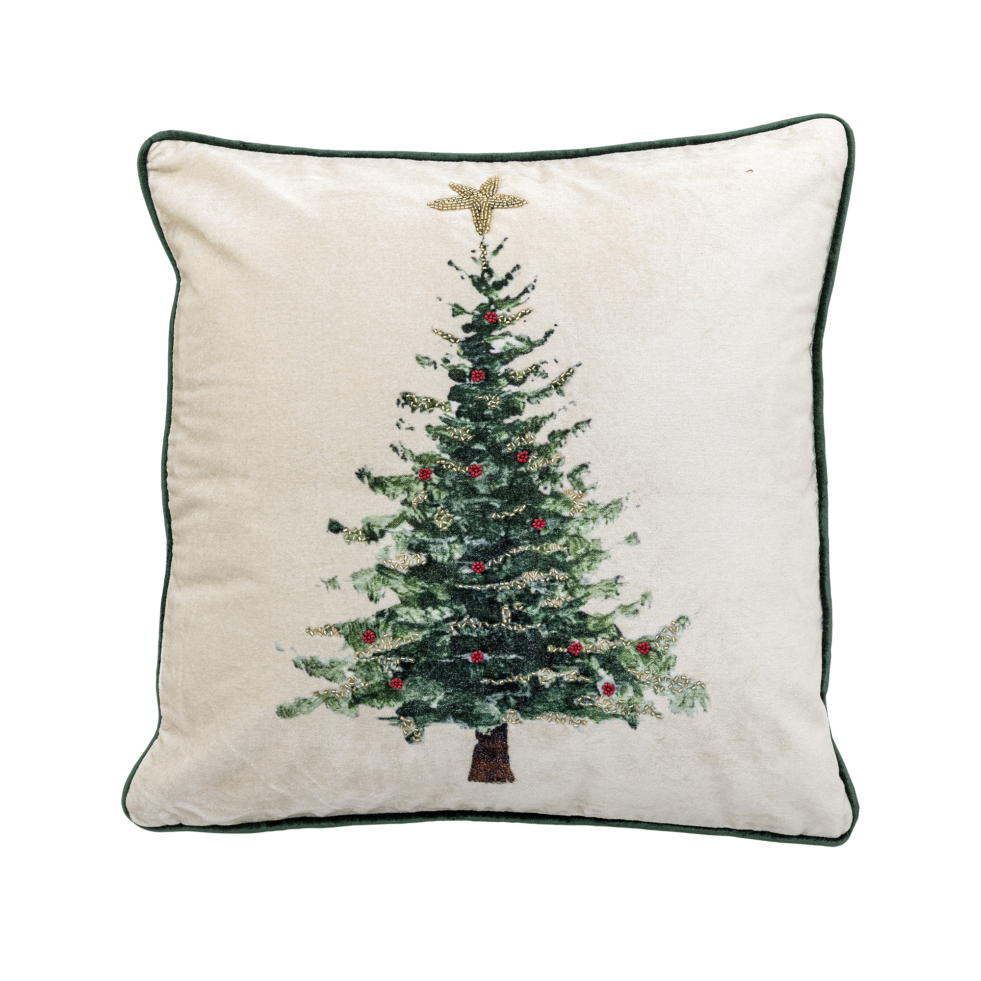 Bloomingville - Evelin Pude, Hvid, Bomuld, L45xH45 cm