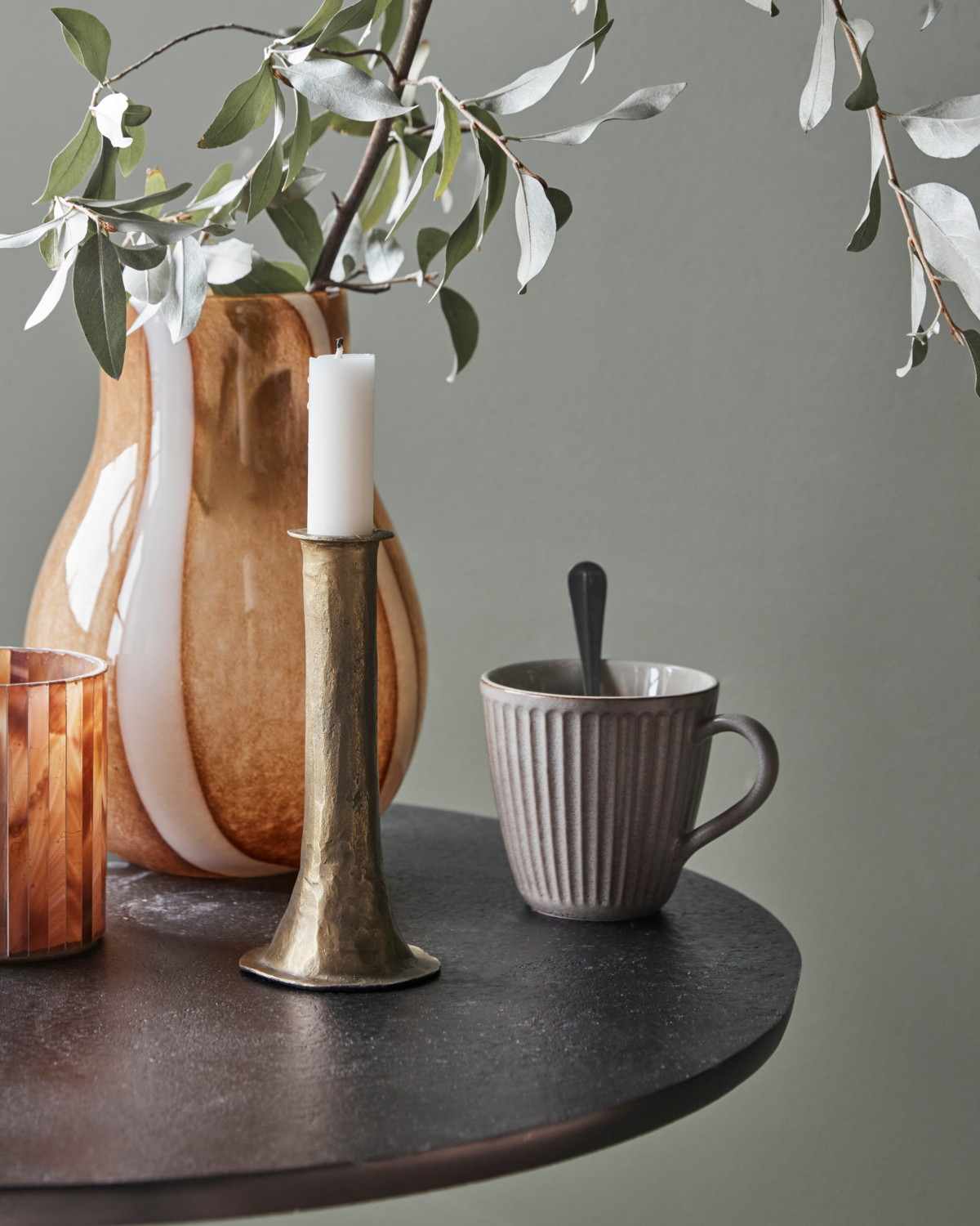 Lysestage, Ticca, Antik guld finish