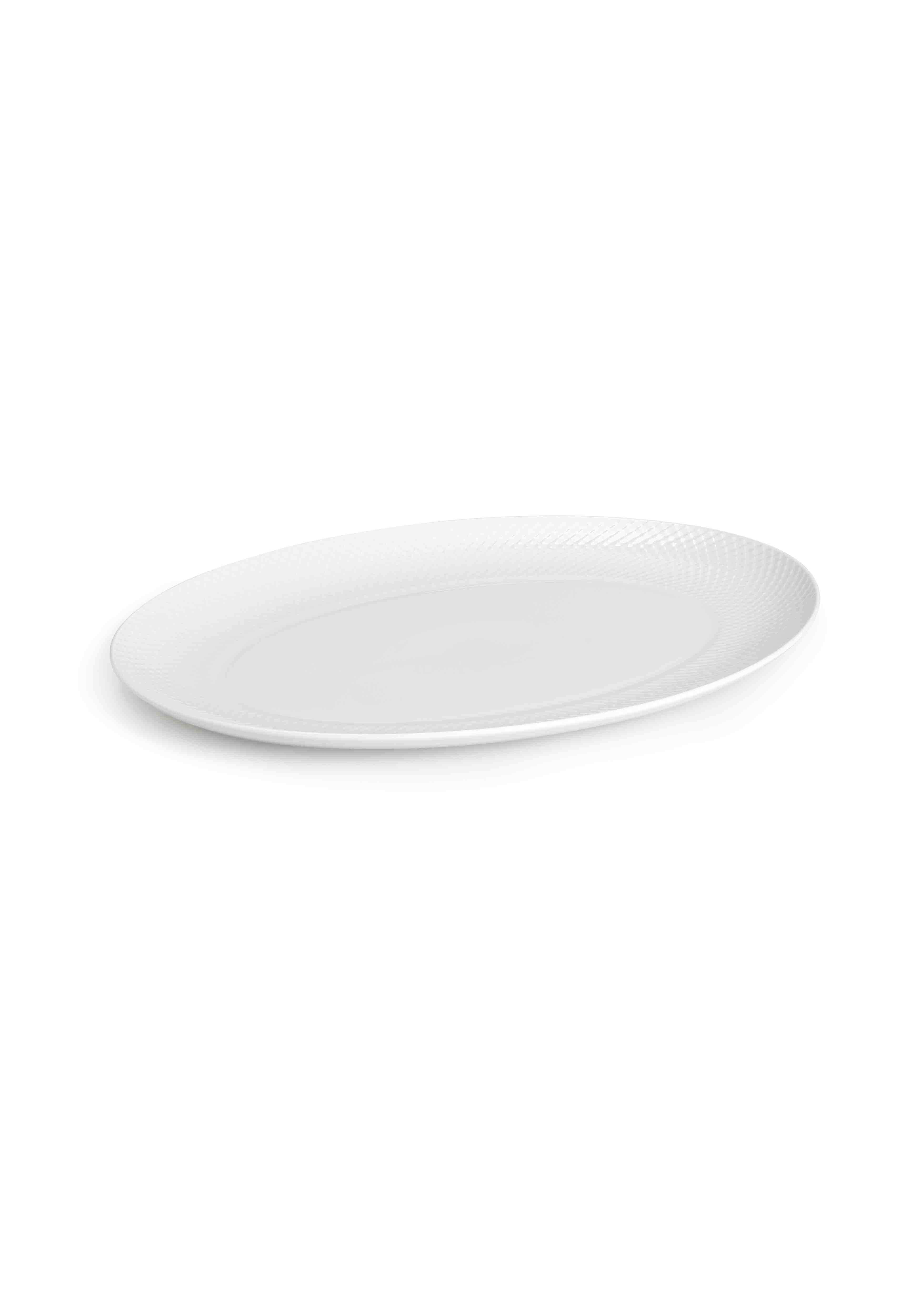 Rhombe Ovalt serveringsfad 42x32 hvid