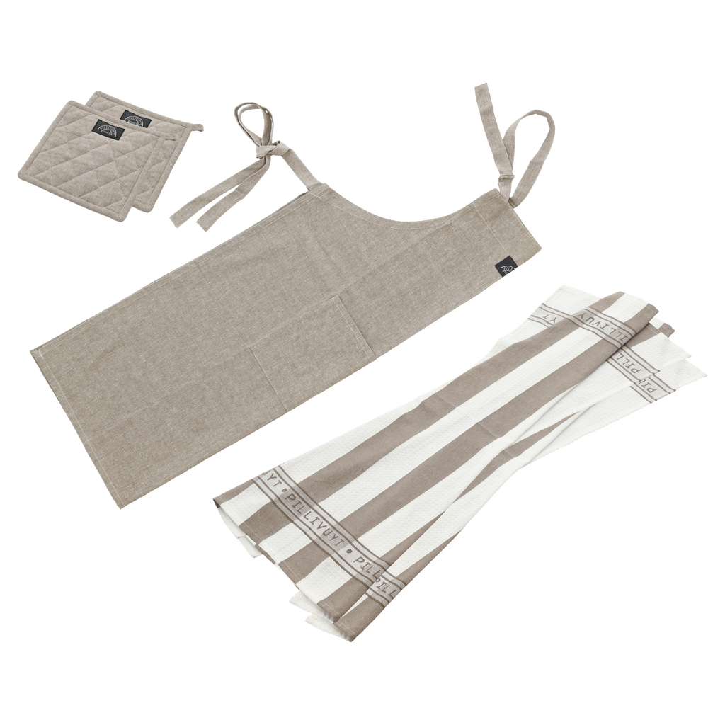 Pillivuyt - Tekstilsæt recycle 5 dele Fungi brown