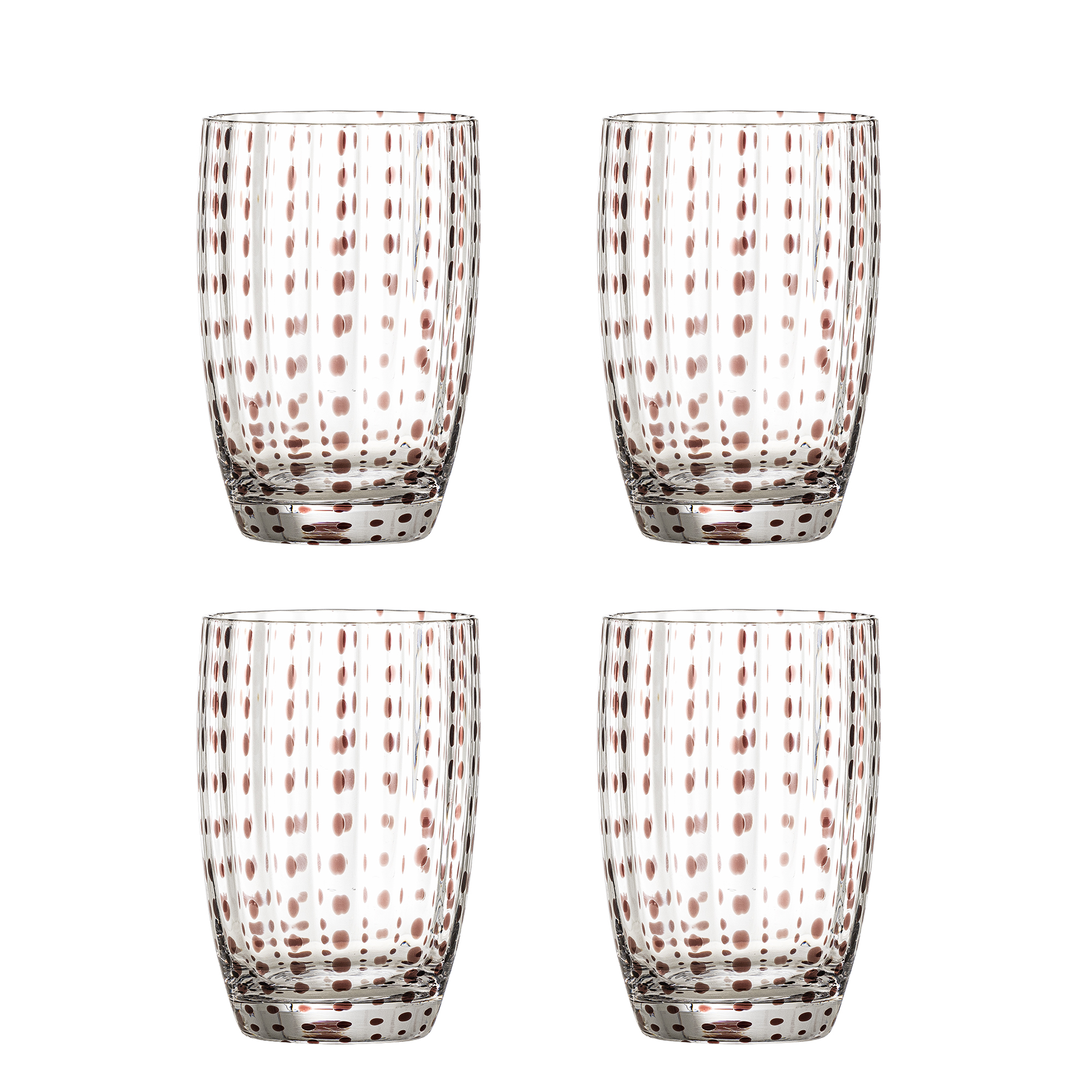 Bloomingville - Brinley Drikkeglas, Brun, Glas, D7,5xH11 cm, Set of 4 billede