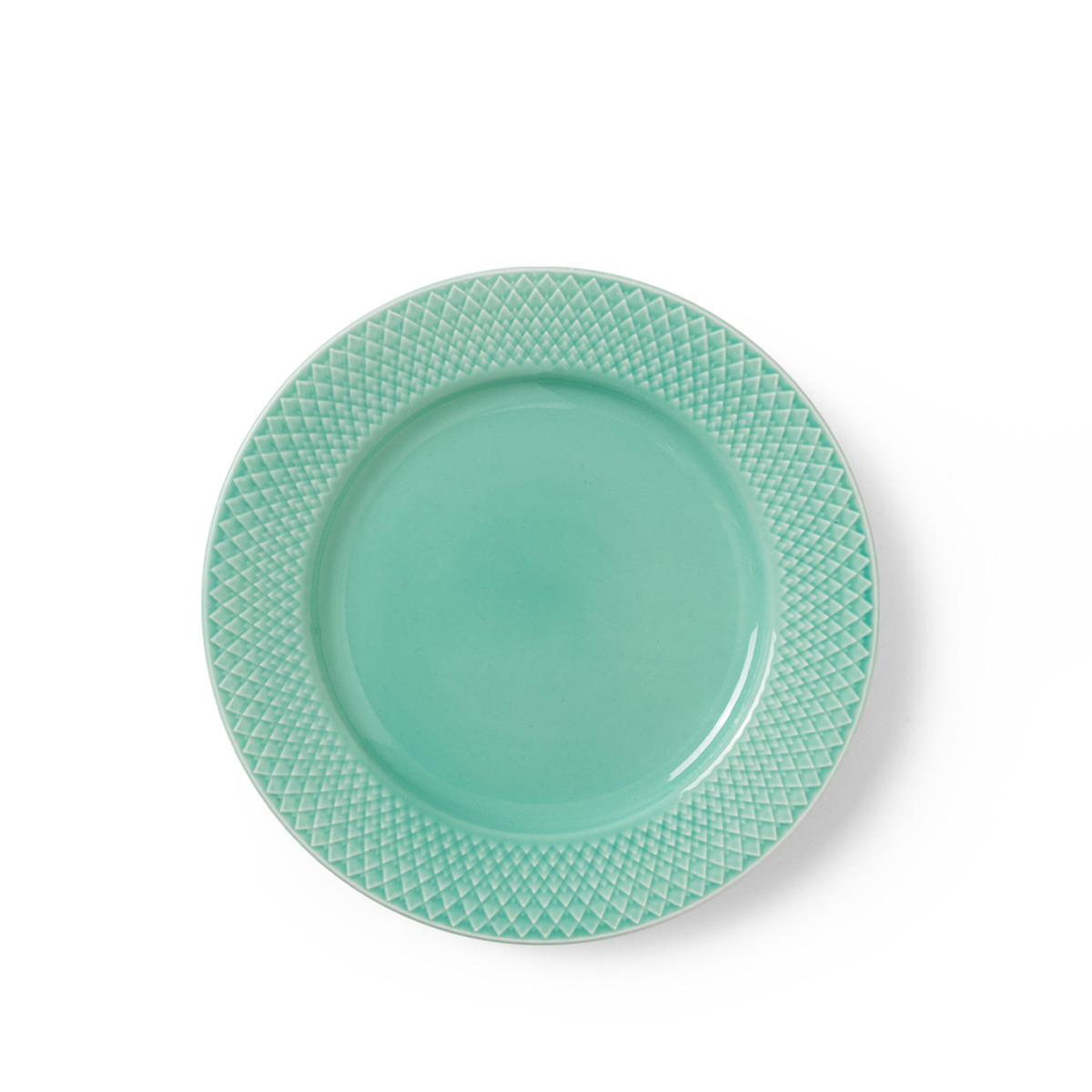 Billede af Lyngby Porcelæn - Rhombe Color Frokosttallerken 21 cm aqua hos Rikki Tikki Shop