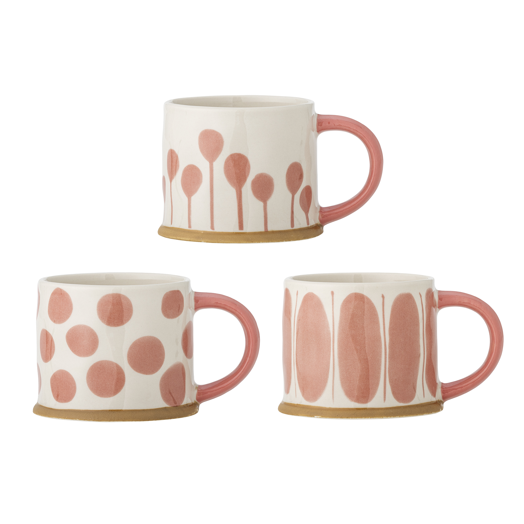 Bloomingville - Linora Krus, Rosa, Stentøj, D11xH8,5 cm, Set of 3 billede