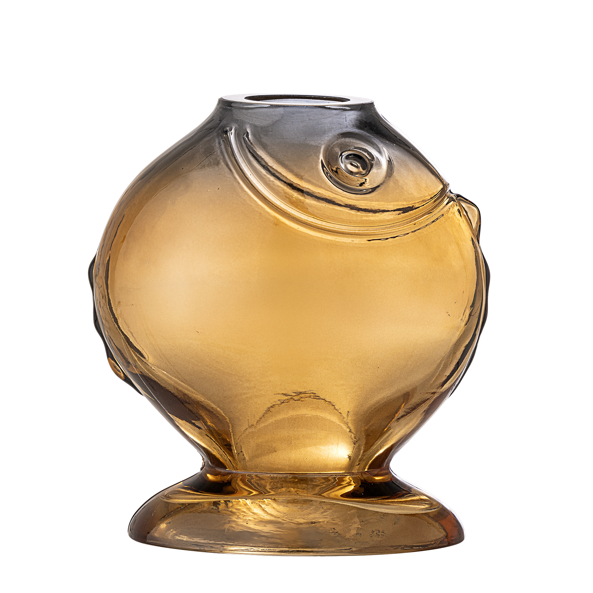 Bloomingville - Varga Vase, Gul, Glas, L15xH16xW10,5 cm