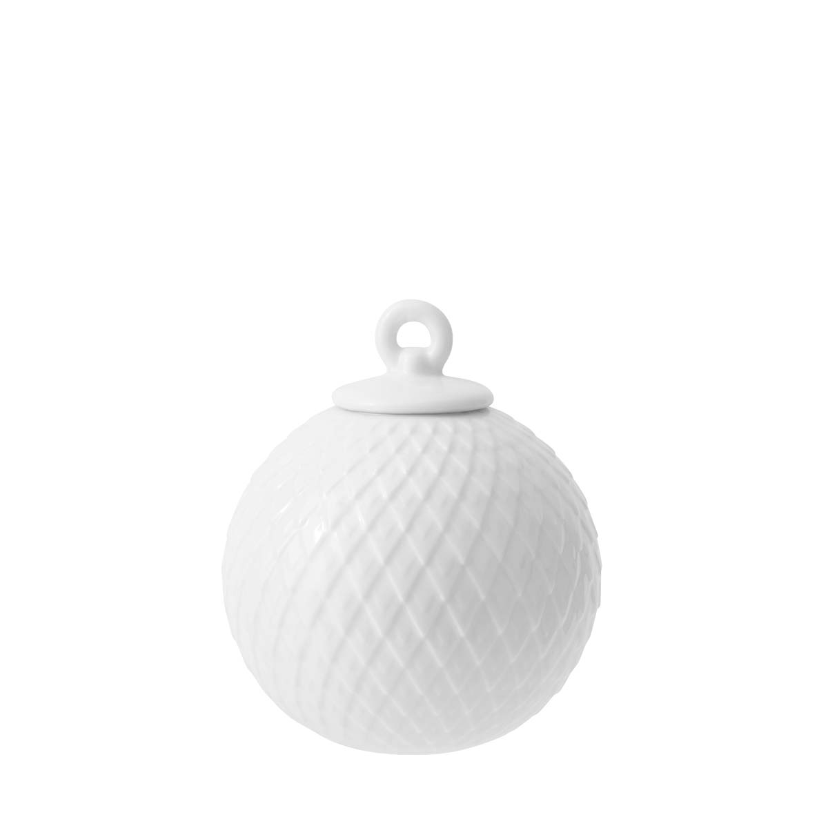 Rhombe Dekorationskugle Ø7 cm hvid porcelæn*