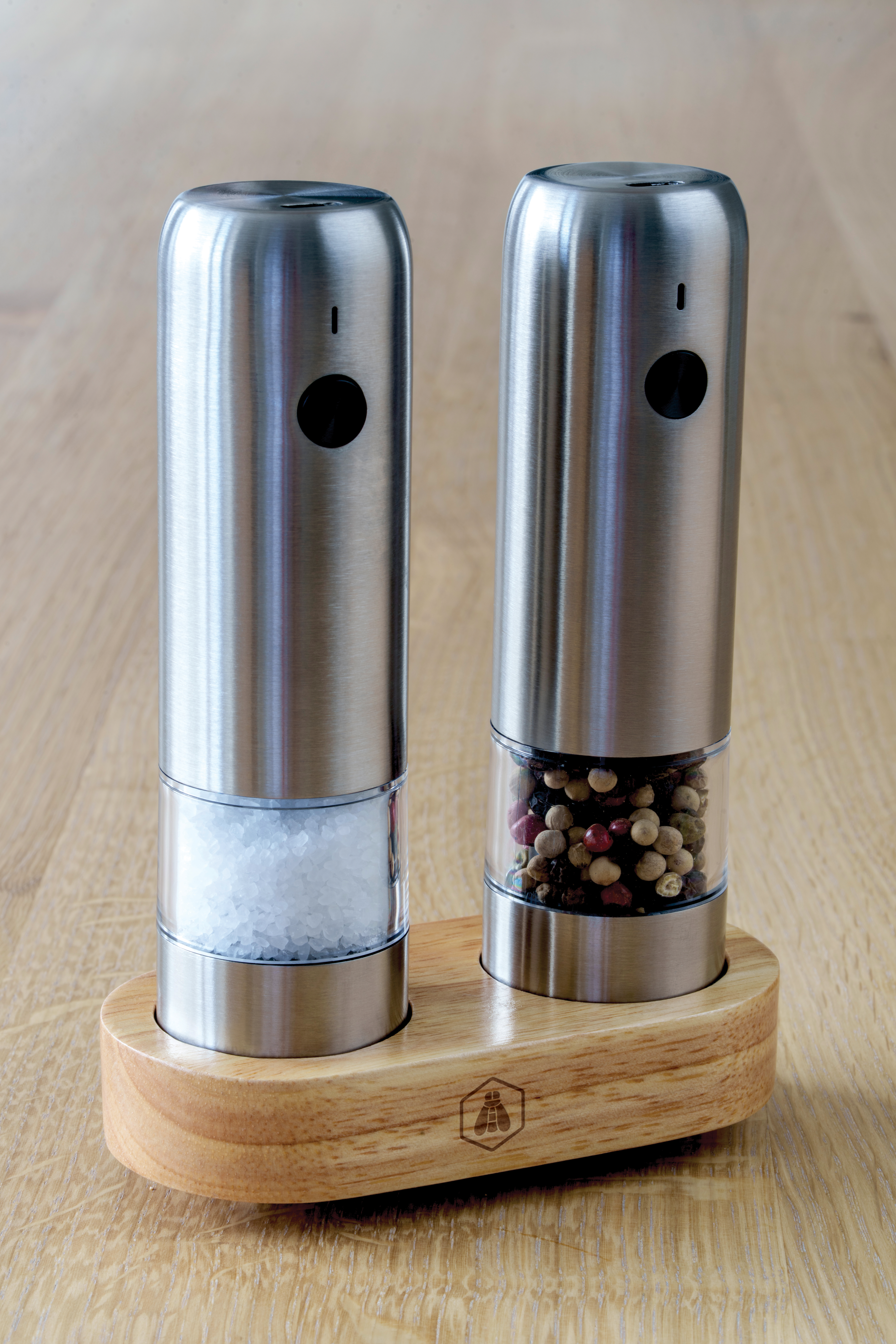 Laguiole - elektriske salt- og peberkværne med træholder billede