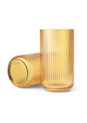 Lyngby Porcelæn - Lyngby Vase H38 cm amber mundblæst glas
