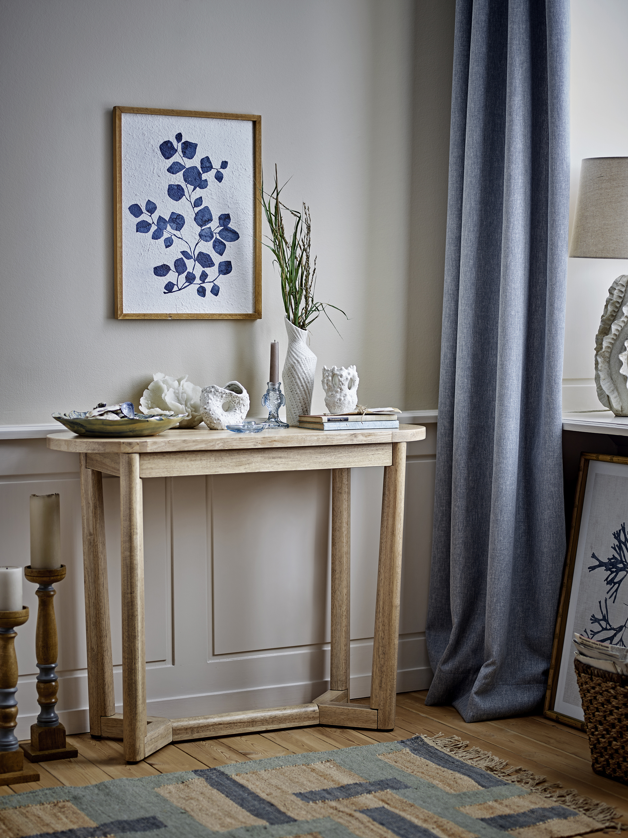 Linley Lysestage, Blå, Glas, L13xH2,5xW7,5/D8xH12 cm, Set of 2